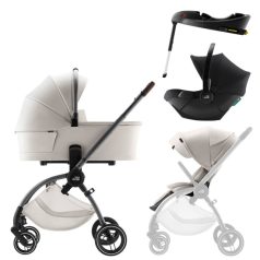   Britax Römer Rio Lux babakocsi szett (Rio babakocsi + mózeskosár) ajándék Baby-Safe Core hordozó + bázis -Soft Taupe