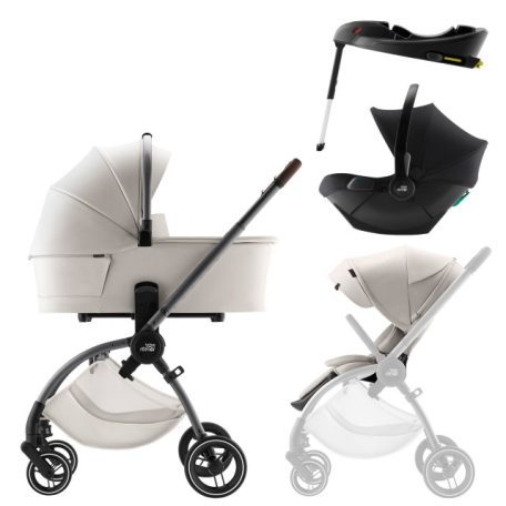 Britax Römer Rio Lux babakocsi szett (Rio babakocsi + mózeskosár) ajándék Baby-Safe Core hordozó + bázis -Soft Taupe