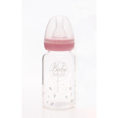 Baby Bruin hőálló üveg cumisüveg 120 ml - rózsaszín