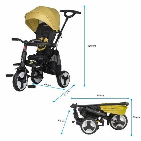 Coccolle Spectra Plus teljesen összecsukható tricikli - Turquoise tide 