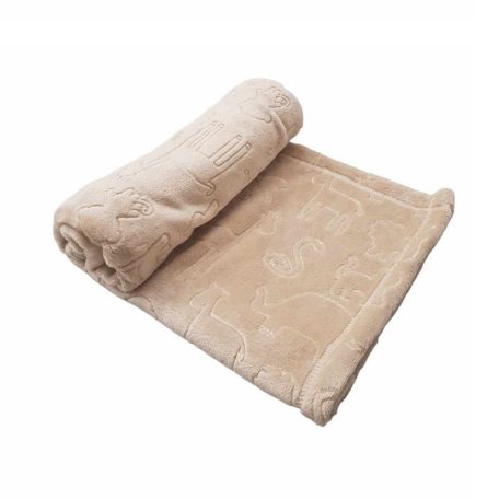 Wellsoft, nyomott mintás babatakaró 70*90 cm - beige