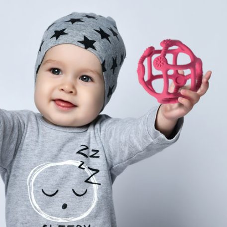 BabyOno szilikon rágóka Ortho gömb - Zöld