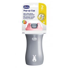   Chicco Kids Pop-Up 350ml szívószálas kulacs 2év+ Rózsaszín 