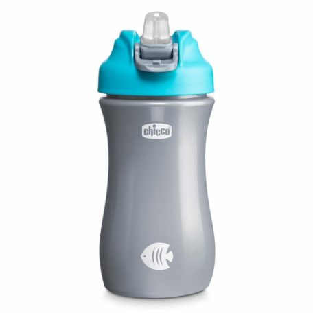 Chicco Kids Pop-Up 350ml szívószálas kulacs 2év+ Kék