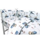 Baby Shop 3 részes babaágynemű - Kék Dinó Autó