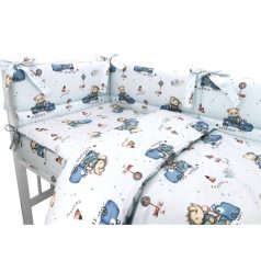Baby Shop 3 részes babaágynemű - Kék Dinó Autó