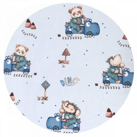 Baby Shop 3 részes babaágynemű - Kék Dinó Autó