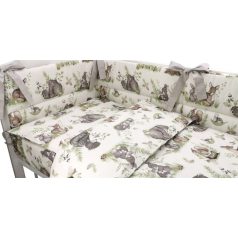   Baby Shop 3 részes ágynemű garnitúra - Erdei barátok natúr/zöld