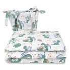 Baby Shop 3 részes ágynemű garnitúra - szürke/zöld sárkány 