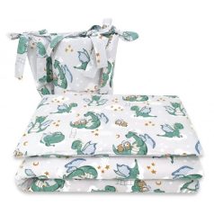   Baby Shop 3 részes ágynemű garnitúra - szürke/zöld sárkány 