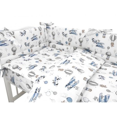 Baby Shop 3 részes ágynemű garnitúra - Kék repülőgép 