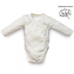   Kenguru Gold Átlapolt csecsemő kombidressz (50-56) ekrü maci mintával