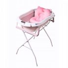 Premium Összecsukható kád hőmérővel és anatómiai támasztékkal + állvány - Pink