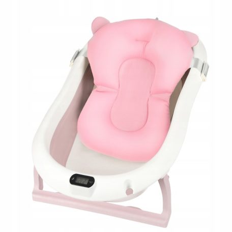 Premium Összecsukható kád hőmérővel és anatómiai támasztékkal + állvány - Pink