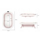 Premium Összecsukható kád hőmérővel és anatómiai támasztékkal + állvány - Pink