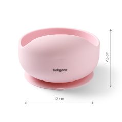 BabyOno szilikon tál tapadókoronggal  6m+ rózsaszín
