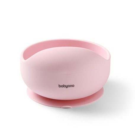 BabyOno szilikon tál tapadókoronggal  6m+ rózsaszín
