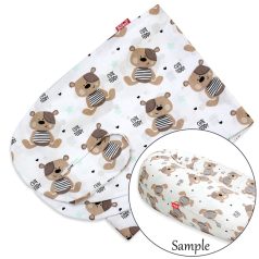   Scamp Formázható univerzális szoptatós párna pamut huzat - White Brown Bears