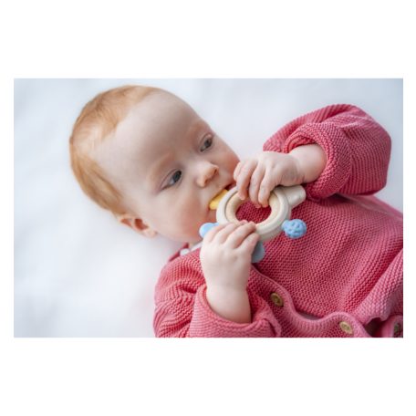 Baby-Nova szilikon és fa rágóka 3hó+ (fiús)
