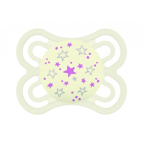 MAM Perfect Night szilikon nyugtató cumi  2-6 hó lila csillagos