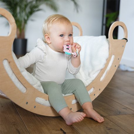 BabyOno csörgő  rágóka - rózsaszín bagoly