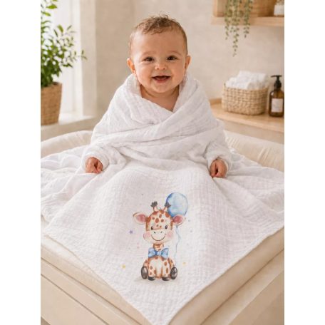 Textil tetra kifogó Zsiráf mintával 140*140 cm 