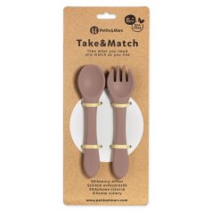 P&M Szilikon evőeszközök TAKE&MATCH Velvet Latte 6m+