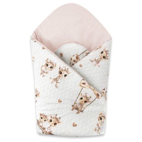 Baby Shop kókuszpólya 75x75cm - Zsiráf bézs/rózsaszín 