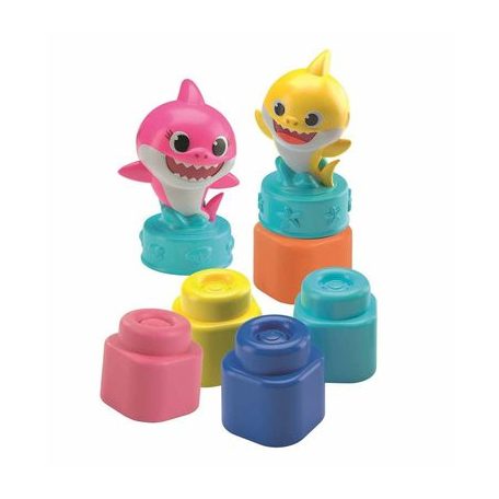 Clementoni - Clemmy Baby Shark puha építőkocka készlet 22db-os