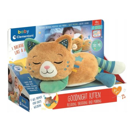Clementoni Goodnight Kitten Elalvást segítő doromboló plüss cica 0+hó