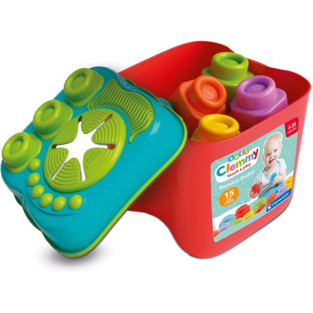 Clementoni Szenzoros doboz puha építőkockákkal fejlesztő játék 6+hó