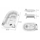 Premium Összecsukható kád hőmérővel és anatómiai támasztékkal + állvány - Ola Grey