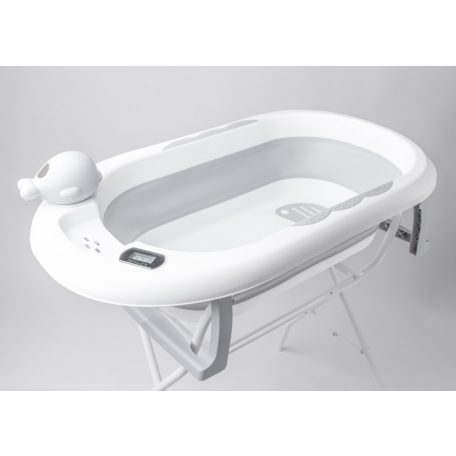 Premium Összecsukható kád hőmérővel és anatómiai támasztékkal + állvány - Ola Grey