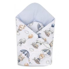 Baby Shop pólyatakaró 75x75cm - kék lufis állatok-klón