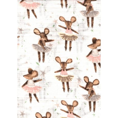 Mintás textil pelenka 1db-os - balerina egér
