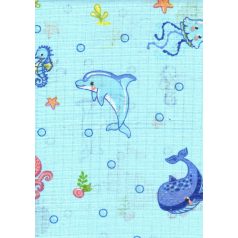 Mintás textil pelenka 1db-os - tengeri állatok kék