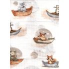 Mintás textil pelenka 1db-os - kis állatok a csónakba