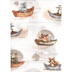 Mintás textil pelenka 1db-os - kis állatok a csónakba