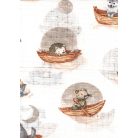 Mintás textil pelenka 1db-os - kis állatok a csónakba