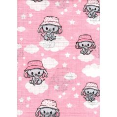 Mintás textil pelenka 1db-os - rózsaszín elefánt