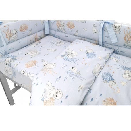 Baby Shop 5 részes babaágynemű - kék fóka