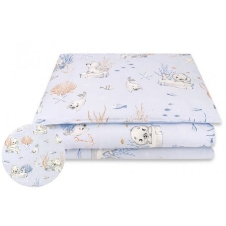 Baby Shop 5 részes babaágynemű - kék fóka