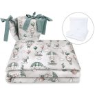 Baby Shop 5 részes babaágynemű - szürke/zöld lufis állatok