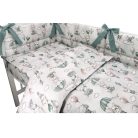 Baby Shop 5 részes babaágynemű - szürke/zöld lufis állatok