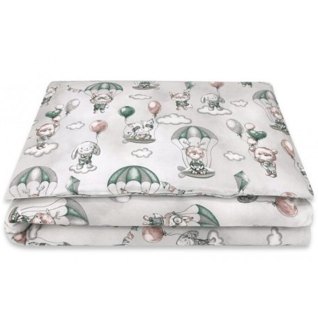 Baby Shop 5 részes babaágynemű - szürke/zöld lufis állatok