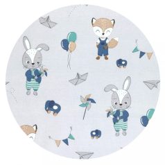   Baby Shop 3 részes ágynemű garnitúra - kék róka és nyuszi