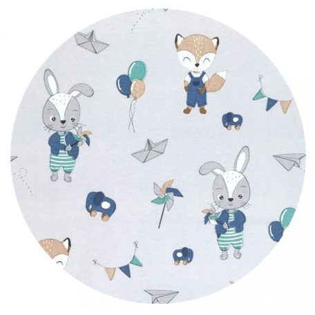 Baby Shop 3 részes ágynemű garnitúra - kék róka és nyuszi