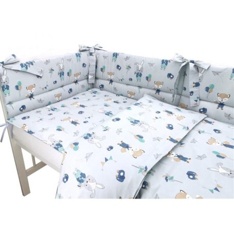 Baby Shop 3 részes ágynemű garnitúra - kék róka és nyuszi