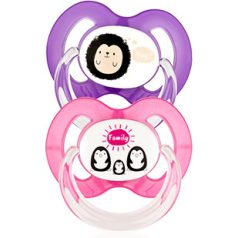   Baby-Nova szilikon fogszabályzós cumi 18+ hó 2db/csom. - lila süni/ pink pingvin