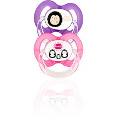   Baby-Nova szilikon fogszabályzós cumi 18+ hó 2db/csom. - lila süni/ pink pingvin